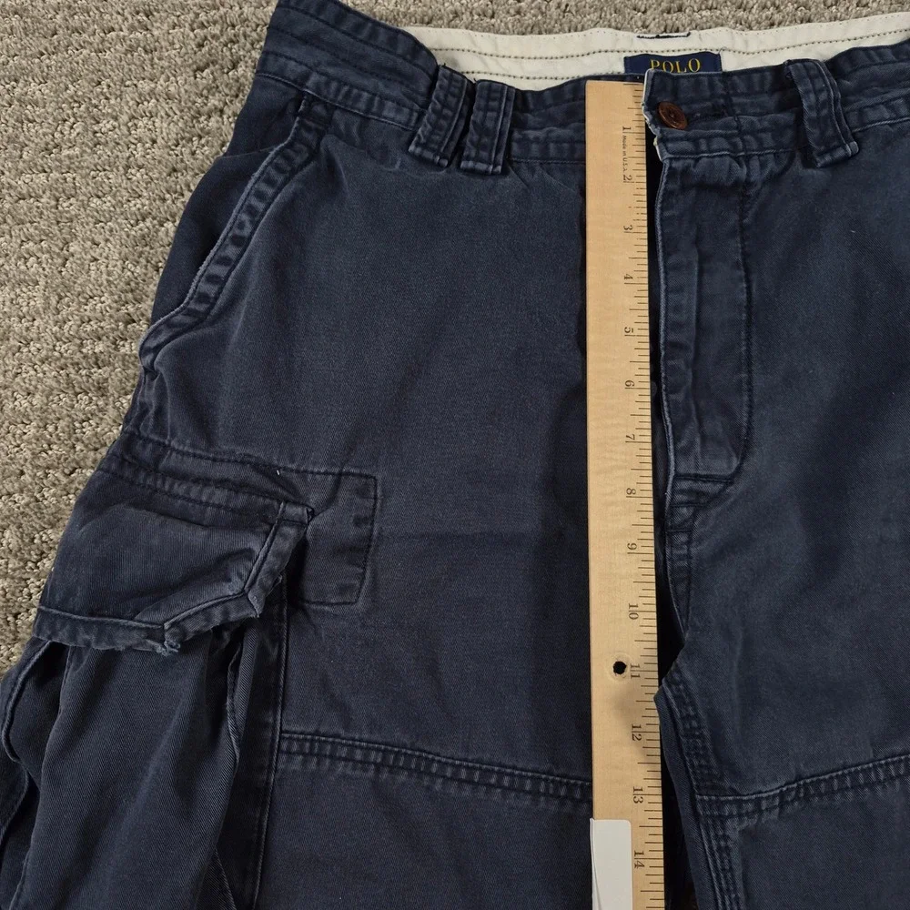 Polo Ralph Lauren Cargo Shorts Mens 32 Navy Blue Gellar Canvas Heavy Cotton